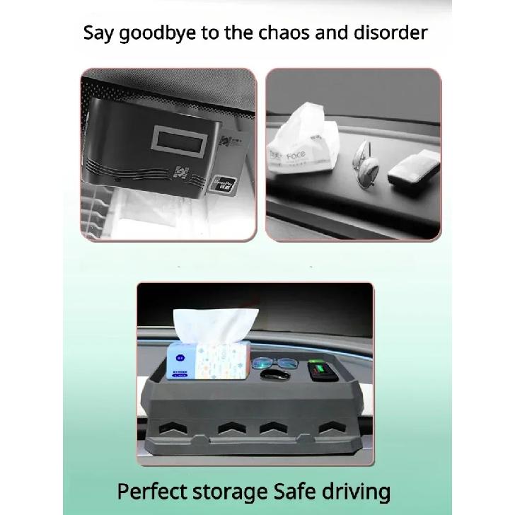 For Tesla Model Y Juniper Model 3 Dashboard ETC Storage Box Center Console Mobile Navigation Tray Holder Storage Car Accessories