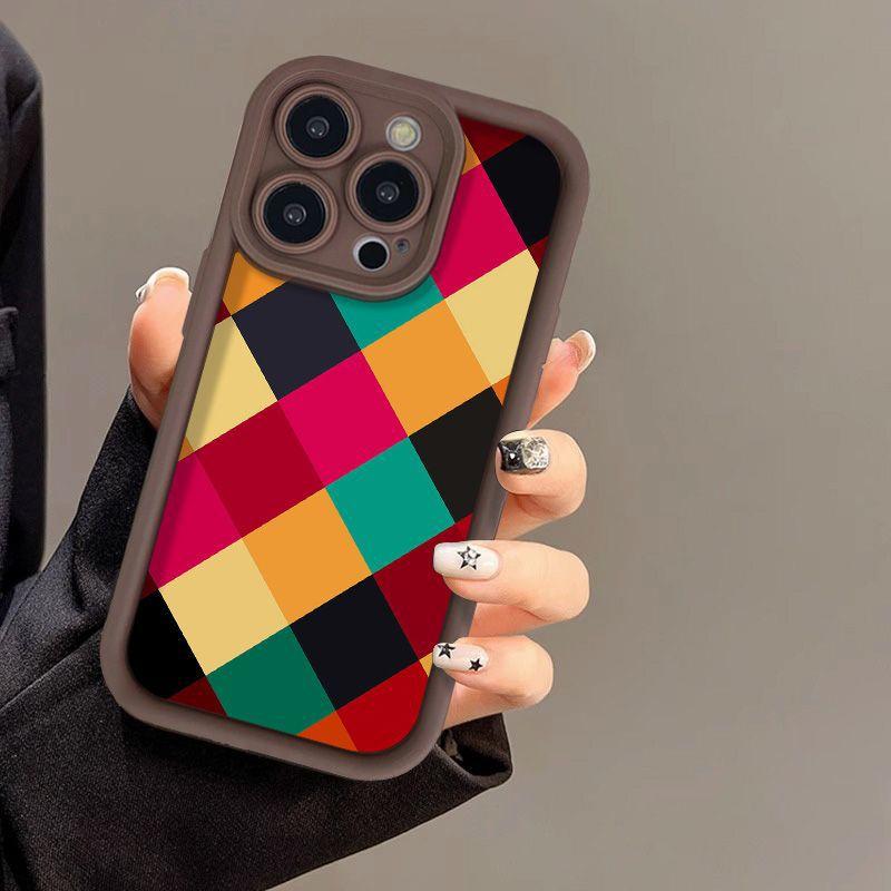 Color square for iPhone17 mobile phone case Apple 17promax new 2026 fine hole 13/12
