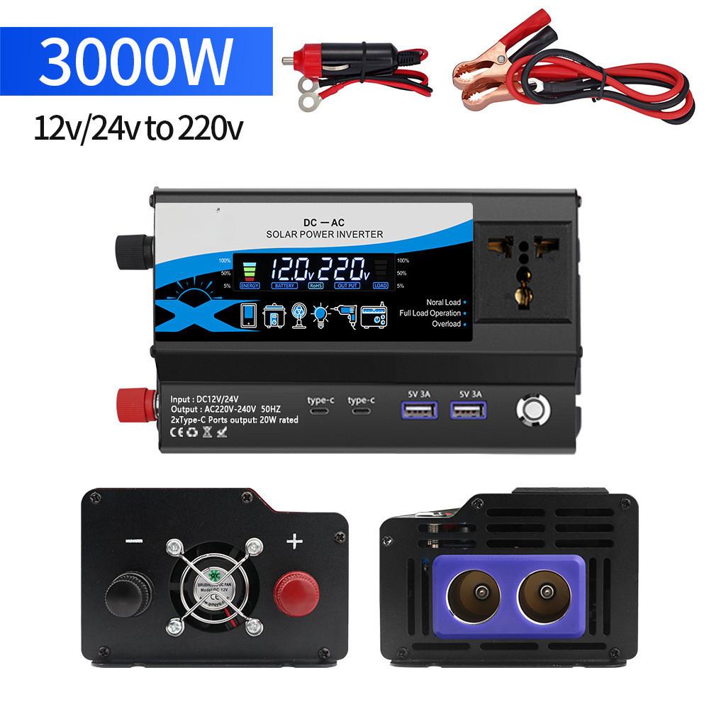 

3000 Вт/4000 Вт/6000 Вт Портативный Мощный Автомобильный Инвертор Преобразователь Мощности Интеллектуальный Дисплей Инвертор Мощности С Подсветкой