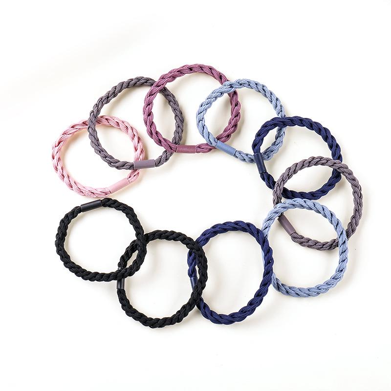 Korean-Style Elastic Hair Scrunchies - Basic Knotted Hair Ties & Accessories
