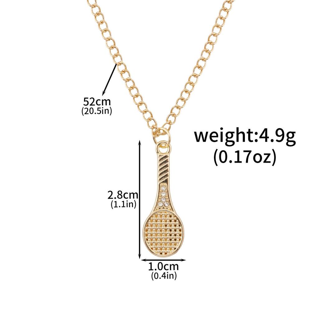 Bling Tennis Racket Diamond Necklace – Elegant Women's Pendant Accessory