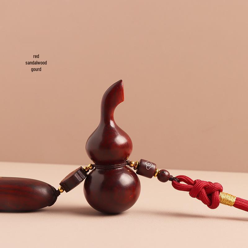 Rosewood Gourd Rearview Mirror Pendant - Chinese Style Car Accessory