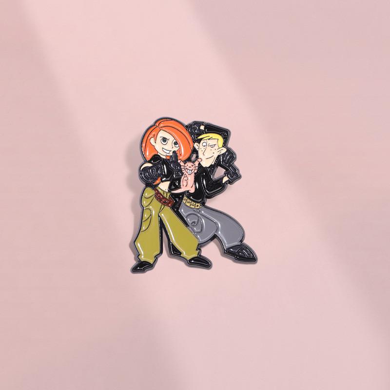 Unique Cartoon Character Metal Brooch For Fun Adventure Enthusiasts In Trendy Style