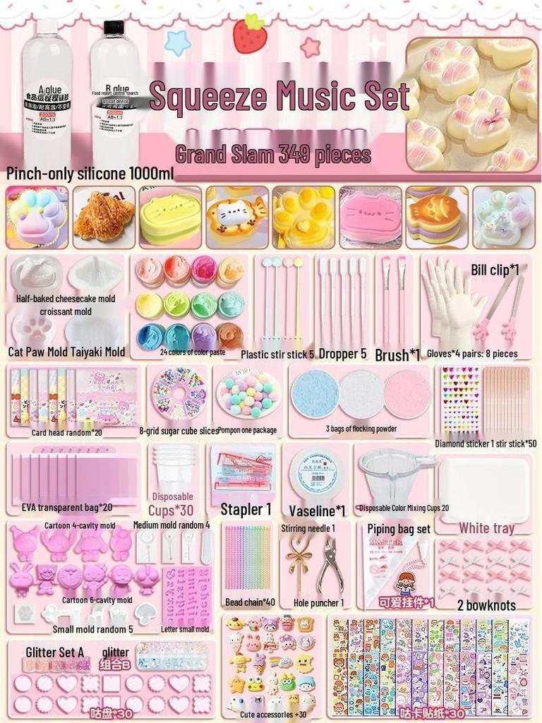 DIY Silicone Mold Stress Relief Toy Set: Music-Inspired Handmade Pinch Mud for Girls