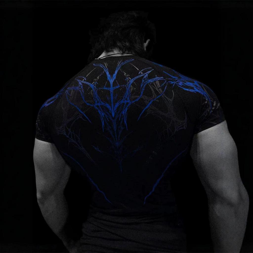 Tricou Fitness Breathedivinity pentru Bărbați cu Uscare Rapidă - Respirabil, Elasticitate Ridicată, Mânecă Scurtă, Compresie.