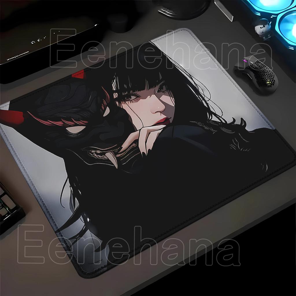 Japanese Oni Mask Girl small Mousepad Electronic Sports Keyboard Mouse Pad Gaming office Accessories Mouse Mat 40x45cm desk mat