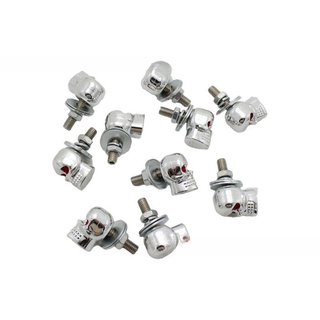 Motorcycle License Plate Bolts, Motorcycle Modifications, Decorative Skull Screws, Skull