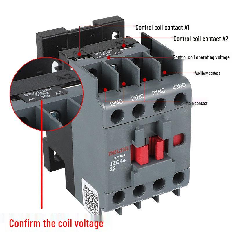 Delixi JZC4s-22 Intermediate Relay, 220V/380V, 2 NO/2 NC Contacts