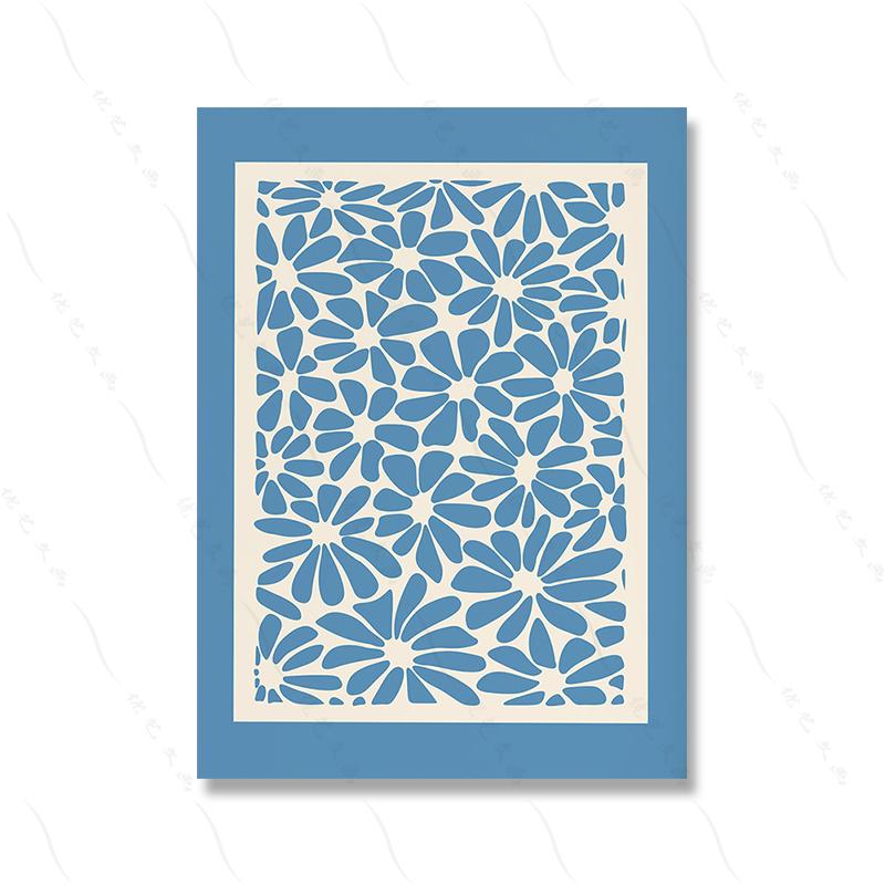 Blue Gallery Wall Art Set Print Blue Flower Market Poster Abstract Canvas Painting Poster Print Pictures For Living Room Decor