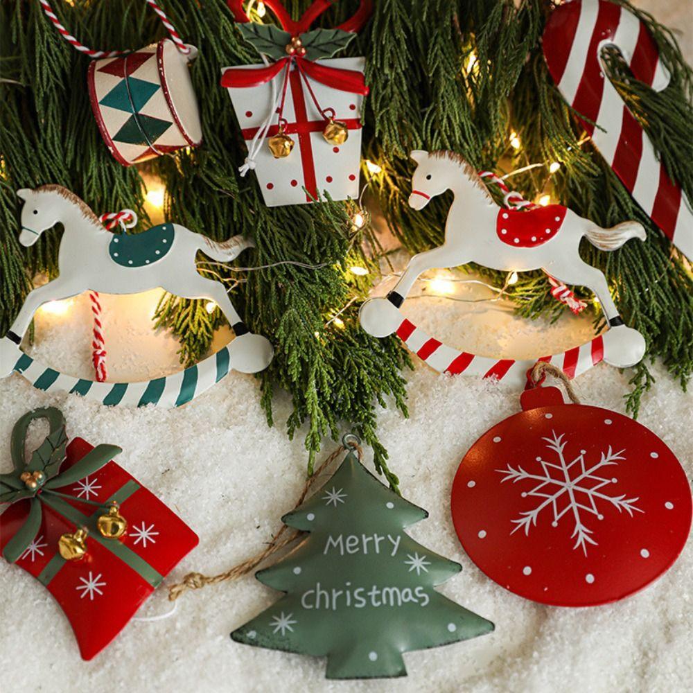 Nordic Style Xmas Tree Hanging Pendant Iron Snowflake Pendant  Party Favors
