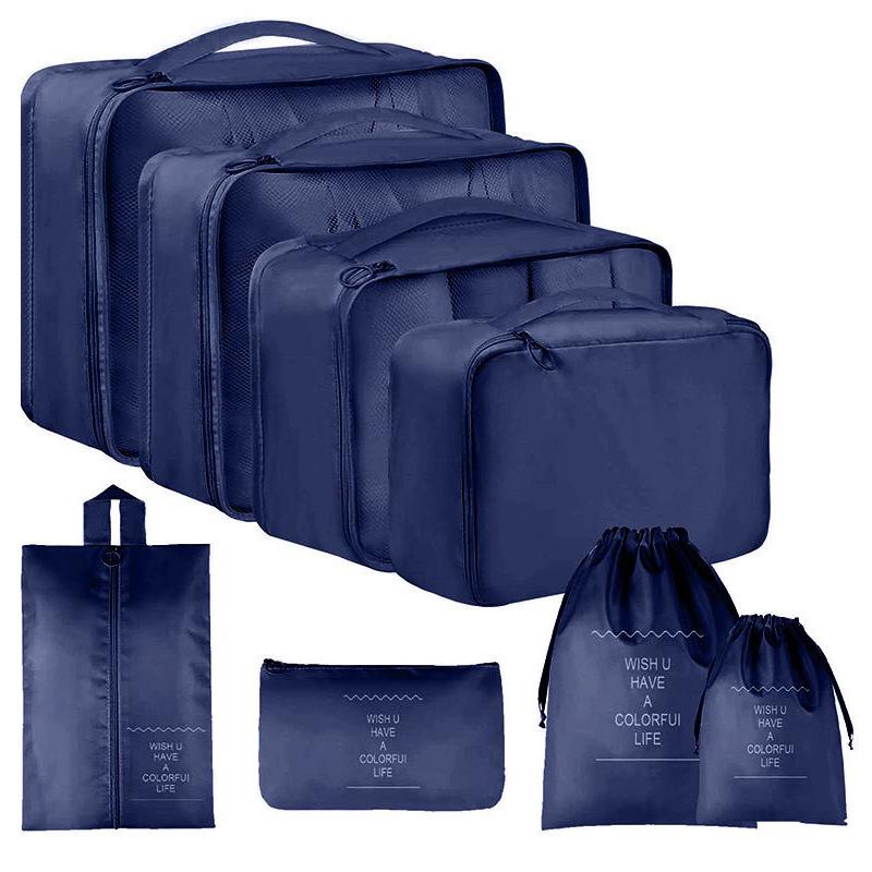 Seven-Piece Travel Storage Set: Wash Bag, Clothes, Underwear Organizer & Folding Sub-Pack