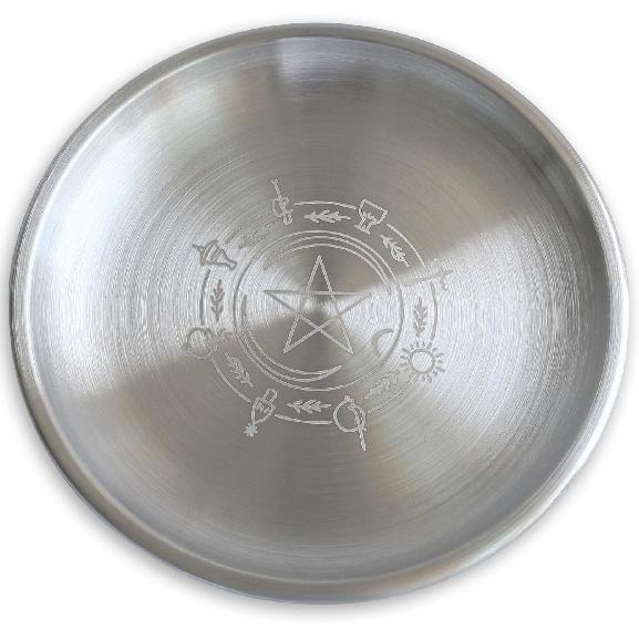 Offering Bowl Ritual Plate Great for Altar use, Shamanic Wicca Ritual, Incense Burner, Smudging, Decoration (Metatron)