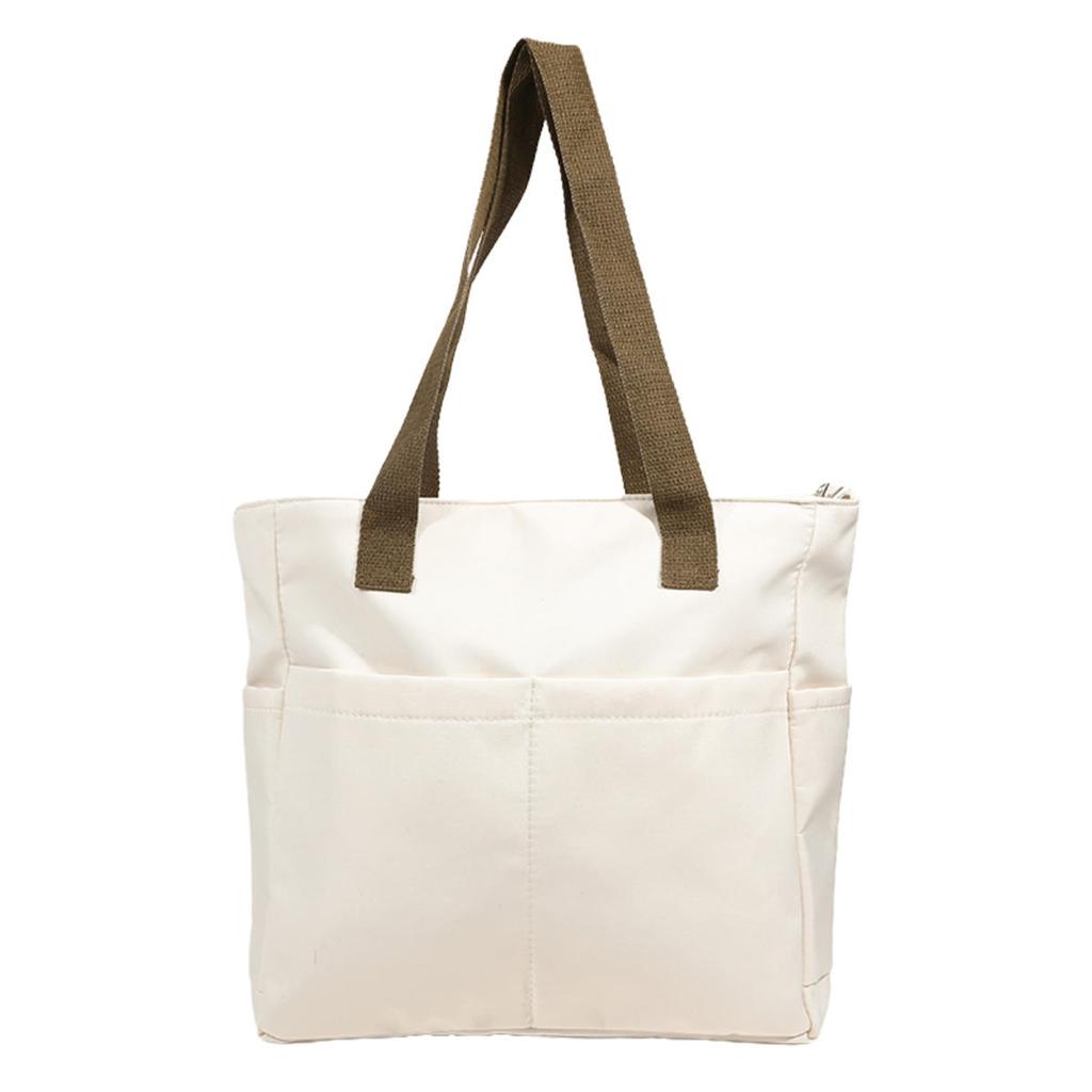 1Pc Women's Tote Bag Canvas Sewing Thread Large Capacity Advanced Sense Handbag Convenient Practical Female's Commuter Bag