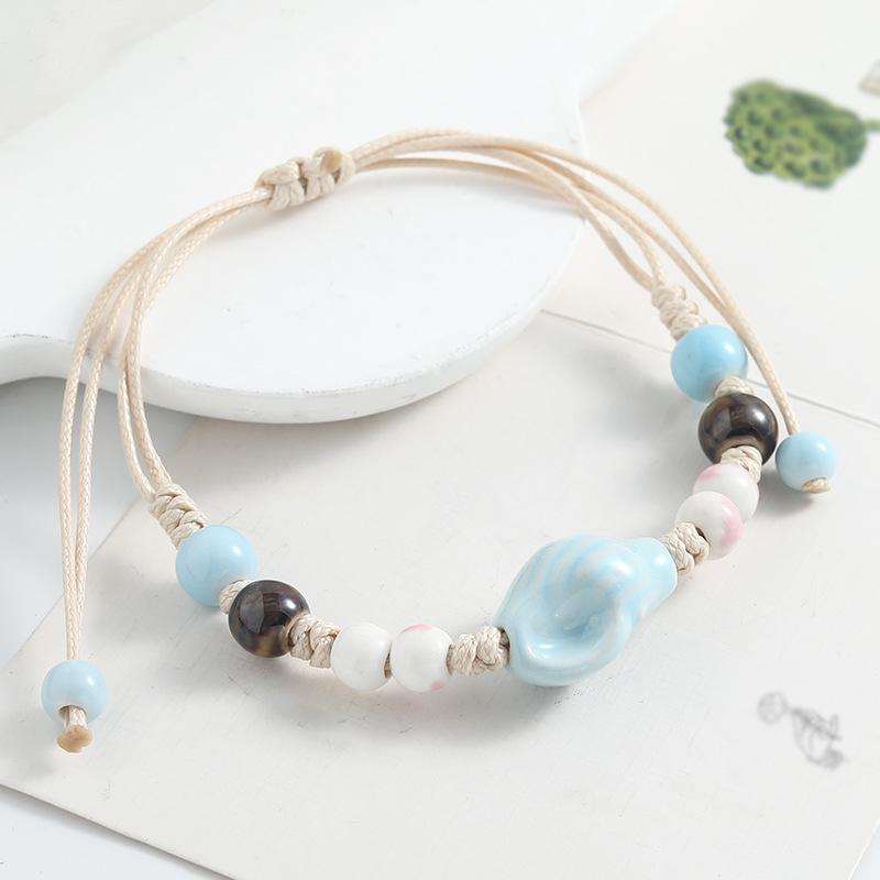 Mori Style Apple Conch Ceramic Beaded Bracelet - Versatile Christmas Ornament for Students