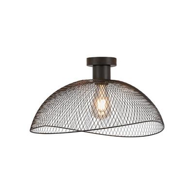 Decorative Ceiling Light In Black Metal with Mesh E27 Diam 450mm