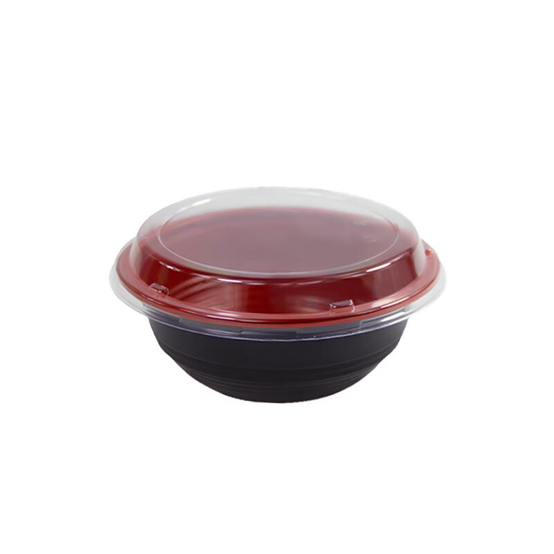 Xinpaike 1000ml Disposable Round Takeout Meal Boxes with Lids, 300 Sets
