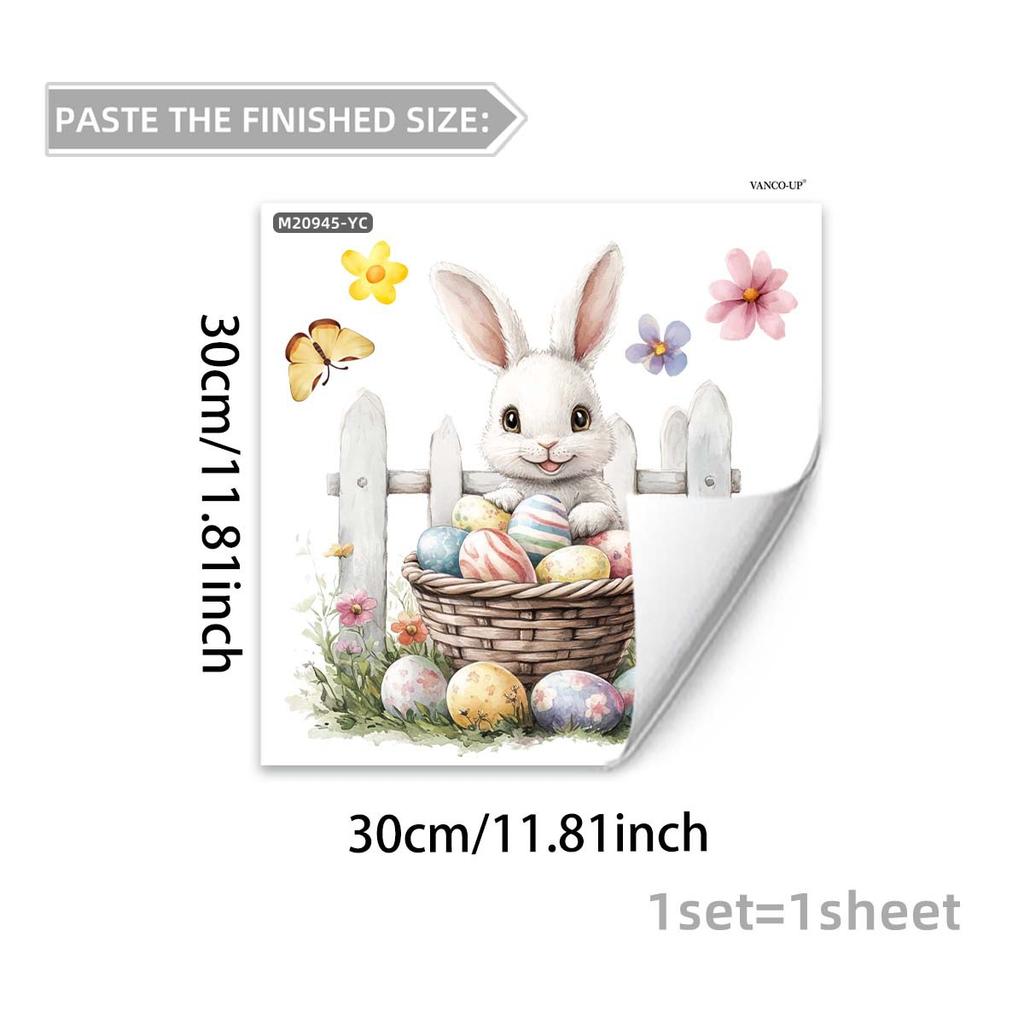 Easter Wall Stickers, Creative Gentleman Bunny Decor, Self-Adhesive Wall Art for Bedroom Living Room Holiday Background Decoration