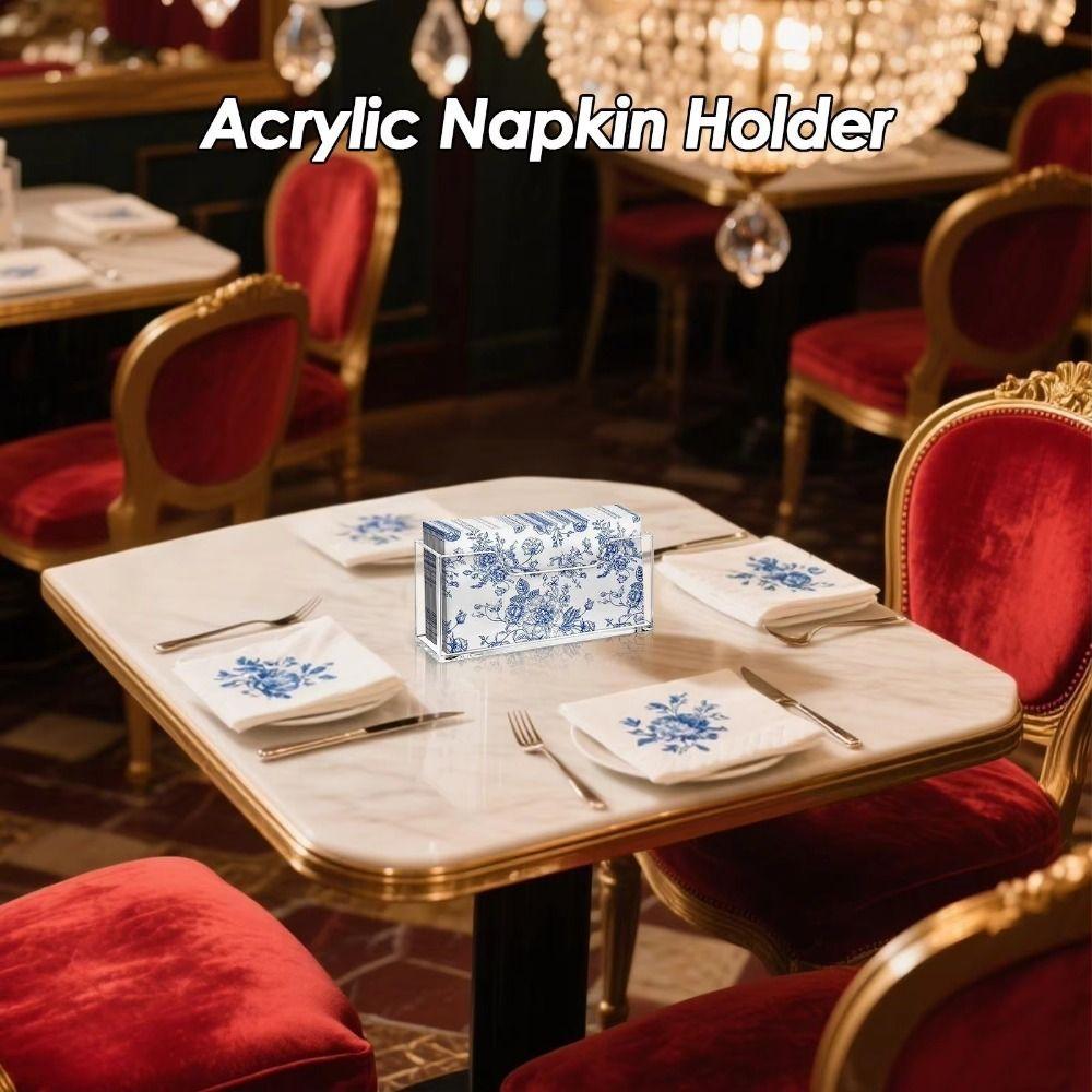 Akrylový držák na ubrousky Průhledný držák na ručníky Vodotěsný Dávkovač kapesníčků Koupelna