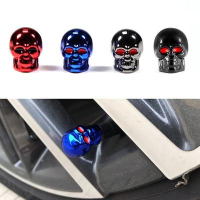 1 Stück Totenkopf-Stil Ventilschaftkappe Rostschutz Kupferkern Reifenventilkappe Fahrradreifen Ventilkappen Motorrad