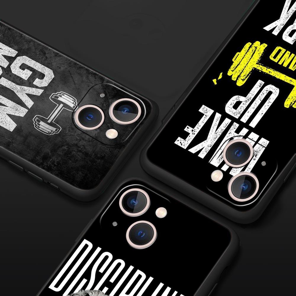 Gym Fitness Bodybuilding Phone Case For iPhone 17 16 15 Pro Max 11 12 13 14 7 8 Plus SE 2020 X XR XS Cover Soft Black