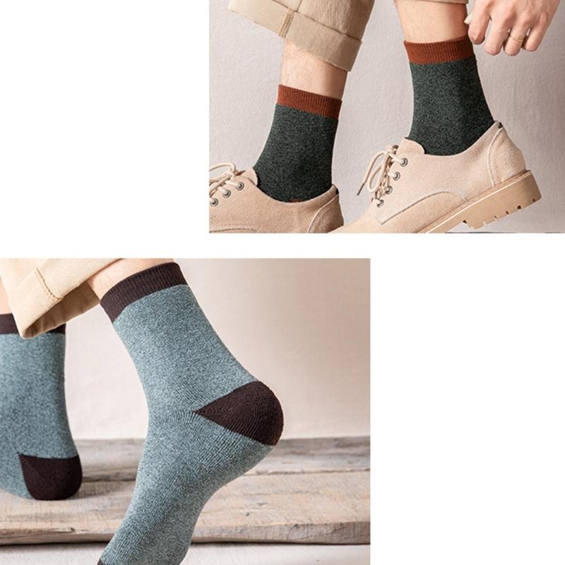 Boot Socks for Men Cushions Socks Thick Geothermal Sock Warm Winter Ankle Socks Casual Cosy Crew Socks Hiking Cosy Socks