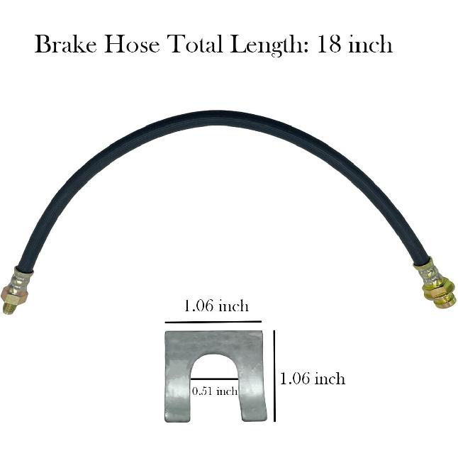 2Pack 18 Inch Premium Universal Brake Hose Flexible Rubber Brake Line, 3/8" - 24 Male To 3/8" - 24 Female, Sturdy, Easy To Tall Brake Line Kit