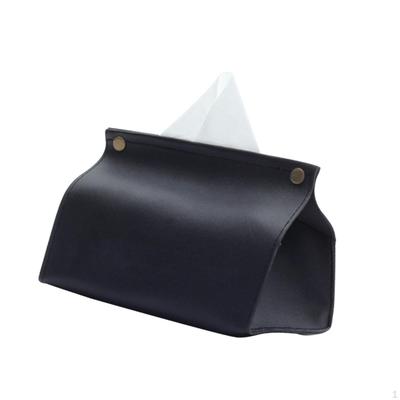 Boîte à mouchoirs en cuir PU Décoration Organisateur Anti-poussière Contenant pour mouchoirs faciaux pour plan de travail de vanité