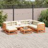 8 Piece Garden Sofa Set Wax Brown Solid Pine Wood