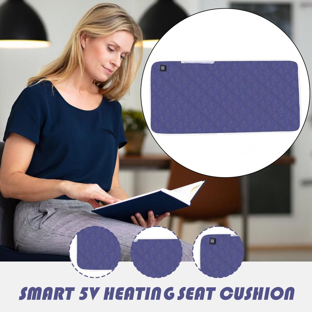 Seat Heating Pad Adjustable USB Stadium Seat Heat Cushion Electric Warmer For Lumbar Back Thigh Hip Massage Fishing Picnic
