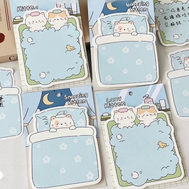 Cute Post It Notes Cloud Diary Cute Cat Illustration Material Shape Multifunctional Sticky Notes Message Memo