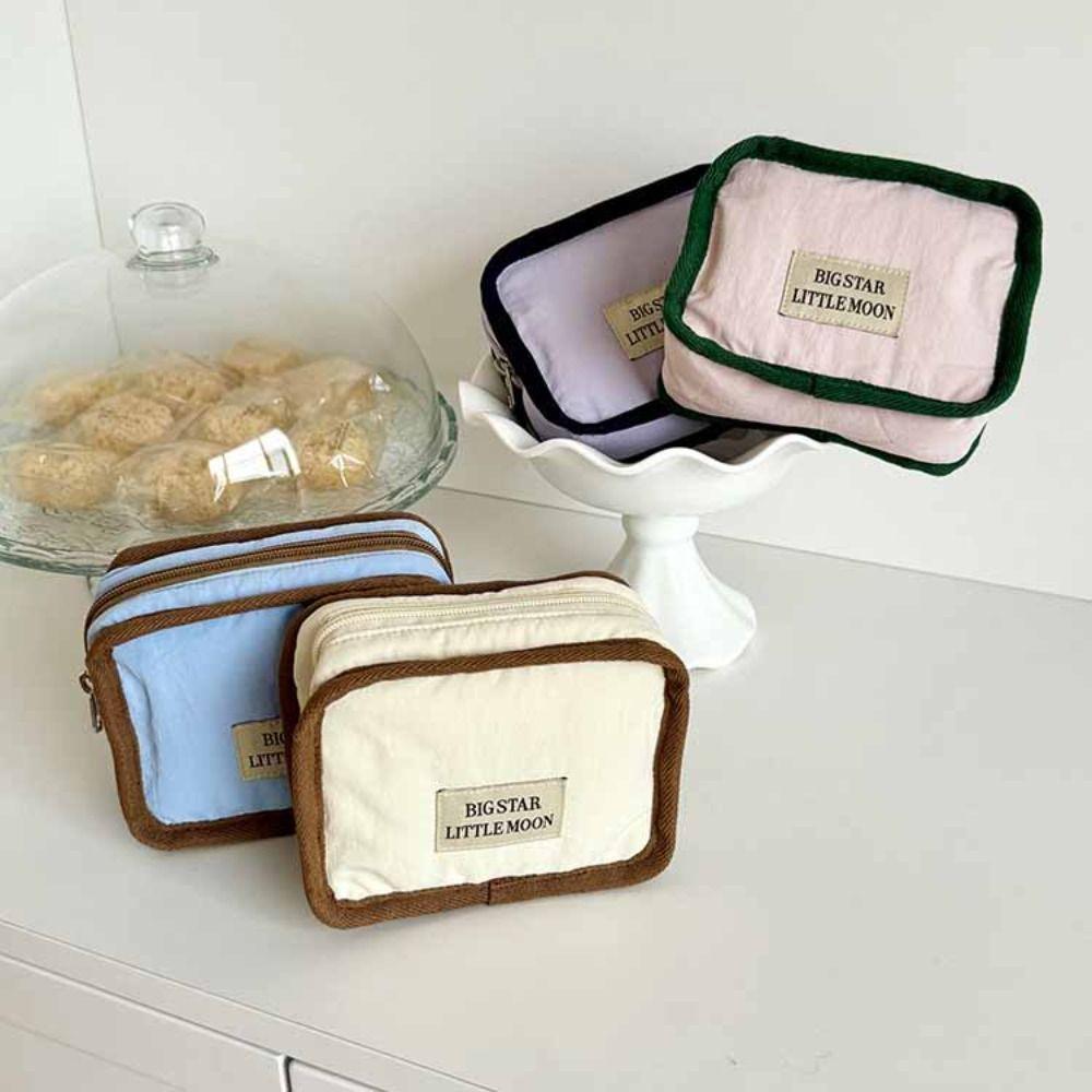 Korean Style Contrast Color Cosmetic Bag Portable Sanitary Napkin Storage Bag  Women