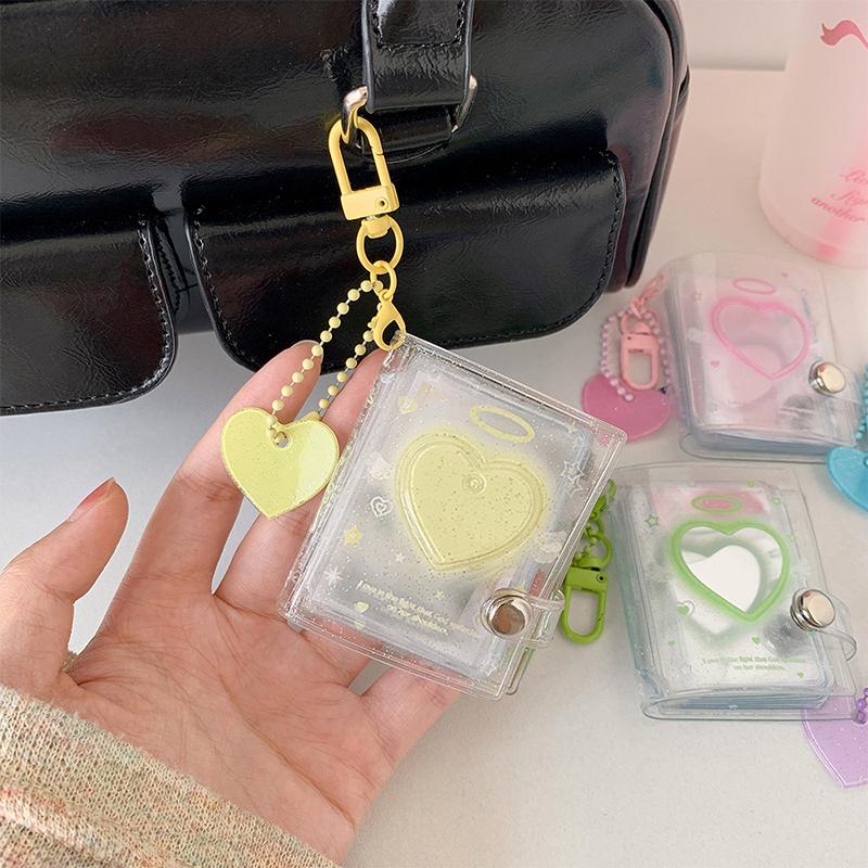 32 Pockets Photo Album 2 Inch Love Heart Hollow Picture Storage Case Keychain Kpop Card Binder Name Card Book Photocard Holder