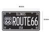 KitMall Tin Sign Route66 R66 Number Plate Style American Retro Interior (black)
