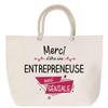 Beach Bag - PLANETEE - Thank You Awesome Entrepreneur - Large Size - Rope Handle - Cotton