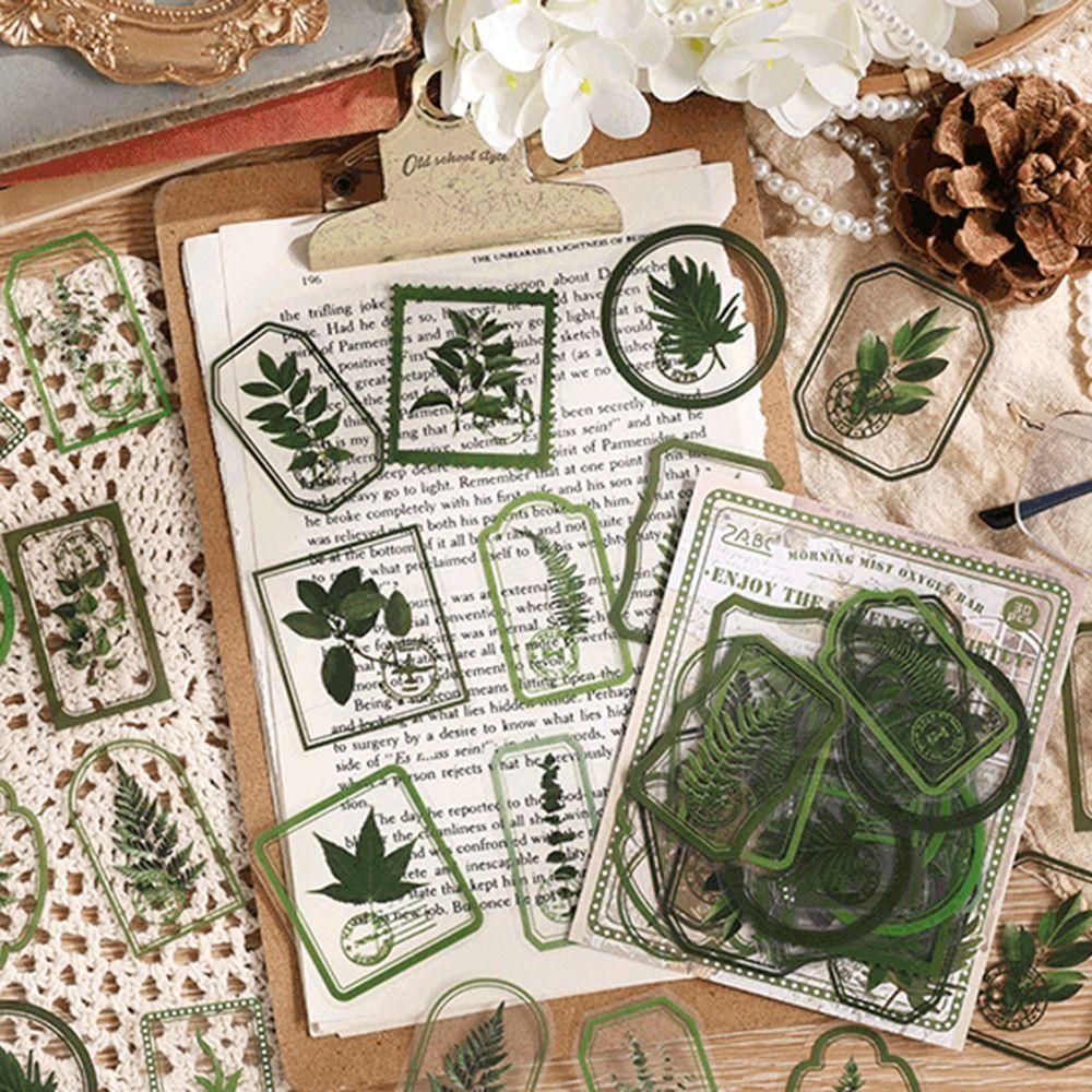 

30 Pcs/Bag Colorful Flower Plant Sticker Bag PET Scrapbooking Sticker Student style 2