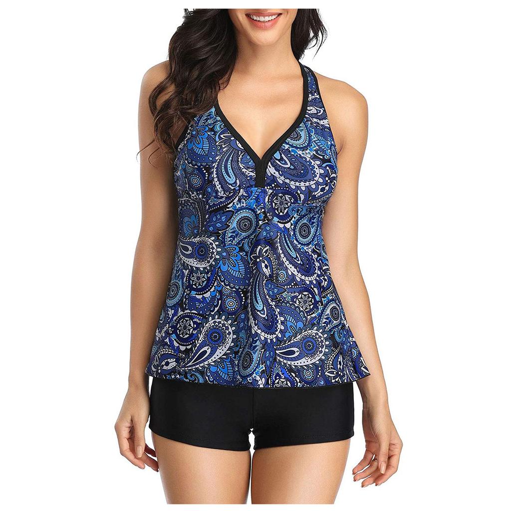 Damen Badeanzug Oberteil mit Shorts Zweiteiliger Badeanzug