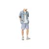 Li Ning X Marvel Kollaboration Disney Serie Sportlich Lässig Einfaches Shirt Herrenhemden Blau ASHS909-2