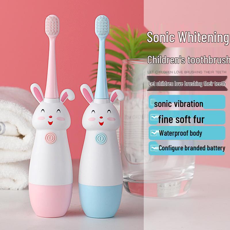Children's Sonic Electric Toothbrush with Soft Bristles - Cartoon Design, Waterproof, Smart Features