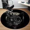 1pc Gothic Cat Chair Carpet for Office, Round Non Slip Durable Large Size Office Carpet, Suitable for Office