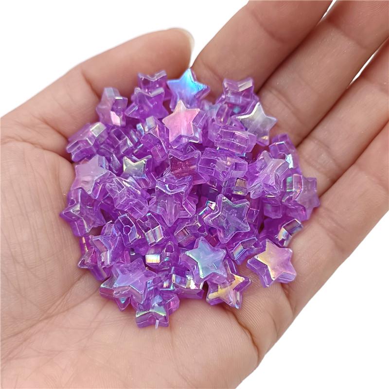 Artículos para fiestas en casa, moda, hechos a mano para hacer joyas, cuentas espaciadoras sueltas de color AB de pentagrama multicolor de alta calidad, cuentas de estrella elaboradas, 40 piezas nuevas