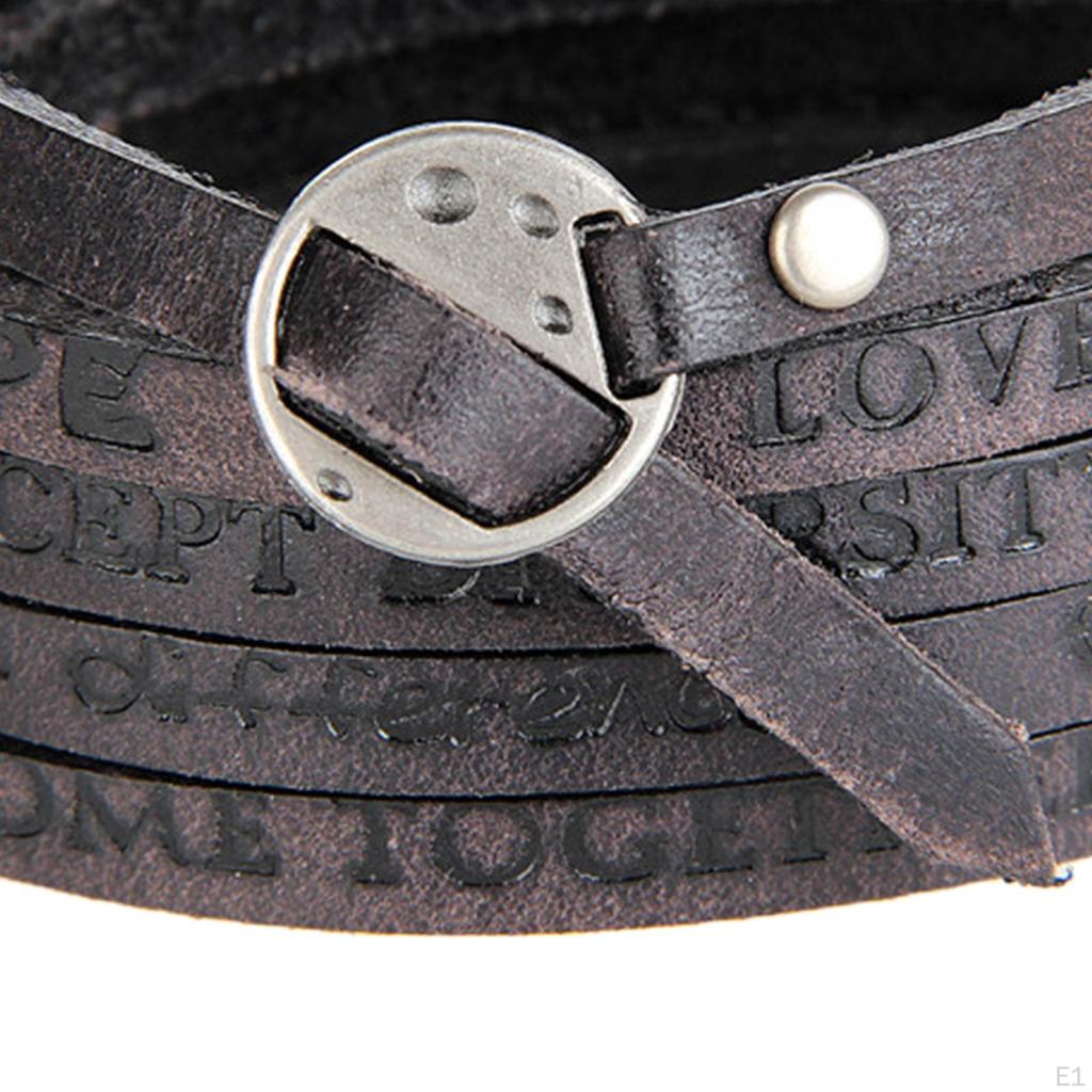 Fashion Wide Bracelet Punk Gifts Vintage Adjustable Bangles Wristband for Rock Jackets Wedding Boys