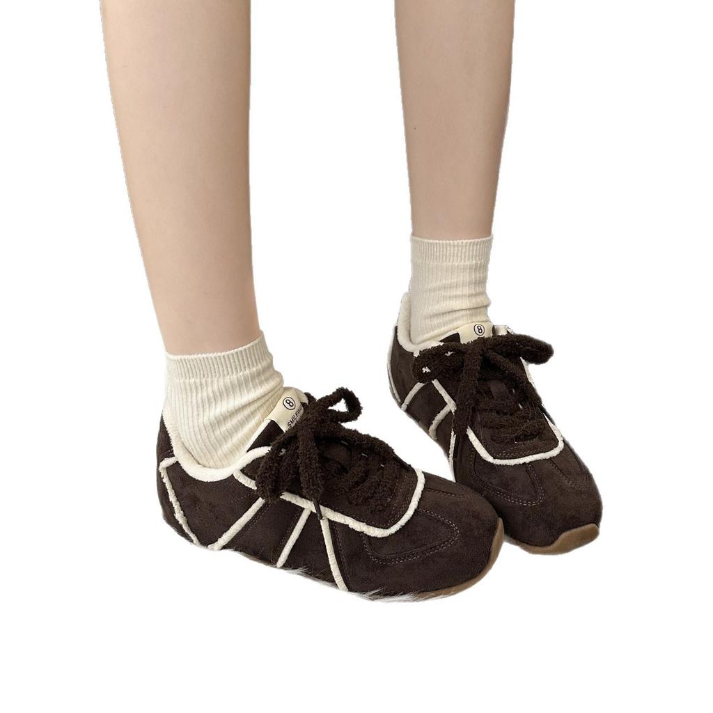 thick-soled velvet Forrest Gump shoes, German training shoes, women's 2025 new autumn and winter board shoes