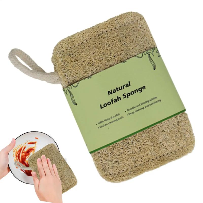 §Loofah Dish Sponge Scouring Pad Luffa Dish Towel Washing Cloth Sponge Loofah Scrub Pad Dish Pot Oil Stain Removing Scrubber