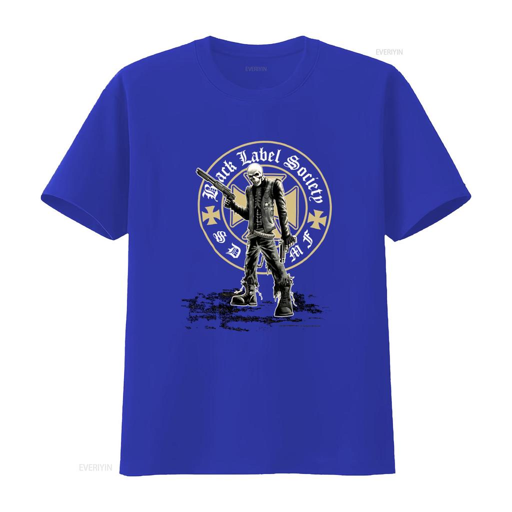 Nwot Black Label Society Band T Shirt Gothic Skull Print Rock Style Mens vintage Washed streetwear Breathable Versatile homme