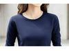 2022 Women's Spring Loose Round Neck Embroidered Crown Long Sleeve T-shirt