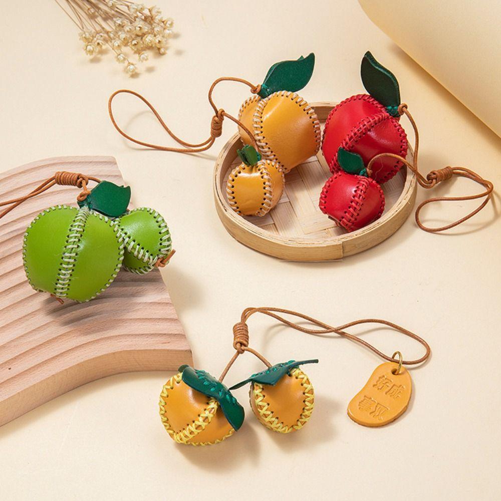 Strawberry Fruit Pendant Pear Bag Pendant Cute Leather Keychain Women