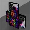Bunte Löwenkönig Muster 2D Handyhülle für Samsung S26 S25 S24 S23 S22 S21 S20 A56 A36 A16 - Glas Schutzhülle