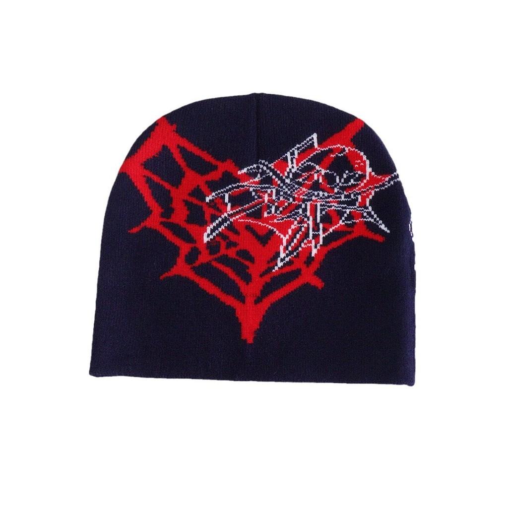 Heart Shape Spider Web Pattern Knitted Cap Winter Warm Fashionable Gift Casual