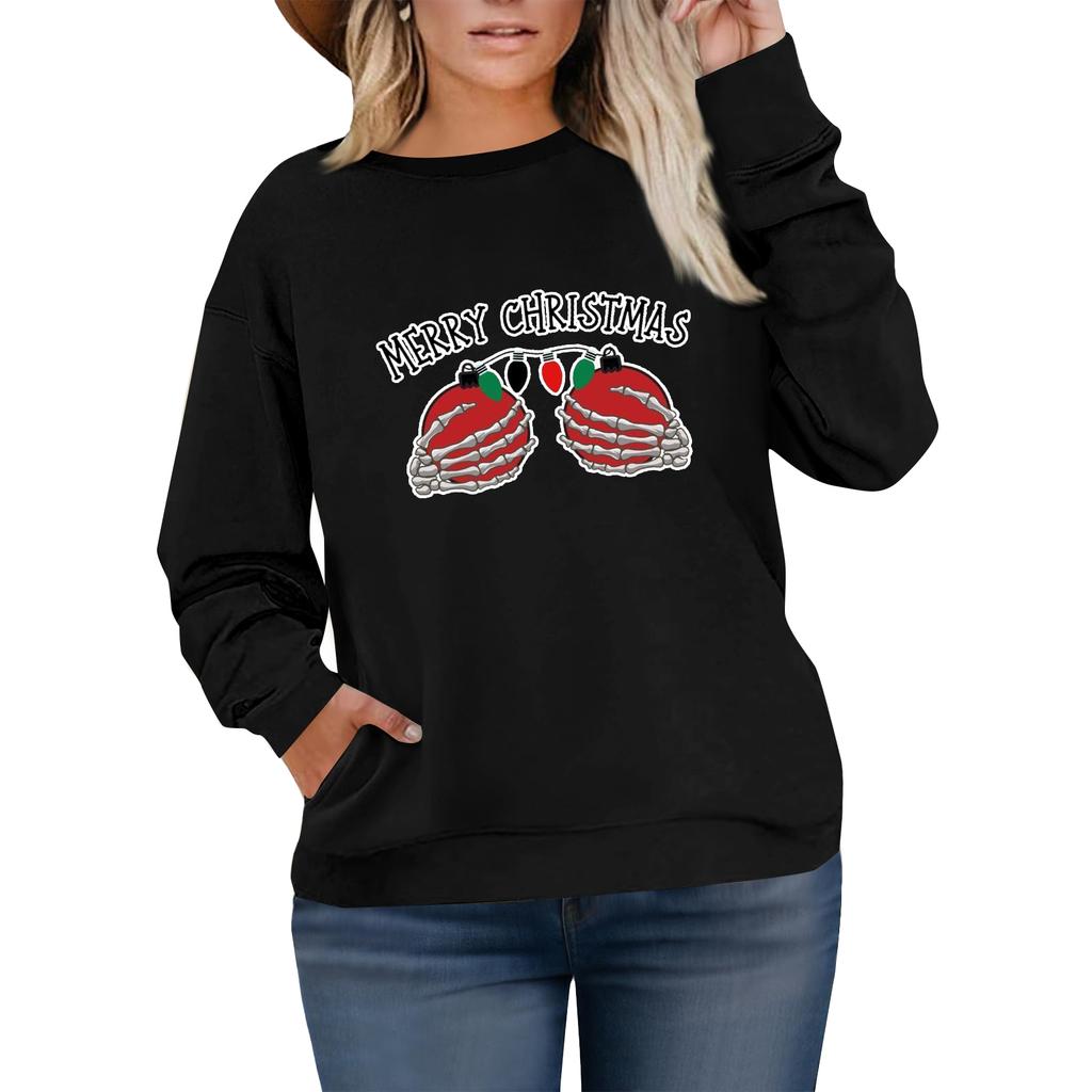 Women's Fashionable Casual Plus-Size Long Sleeve Pullover Printed Sweatshirt
