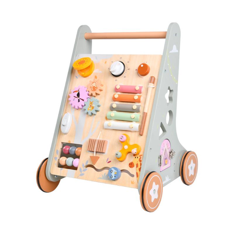 3-in-1 Wooden Baby Walker Stroller and Push Toy for First Steps - Ideal First Birthday Gift